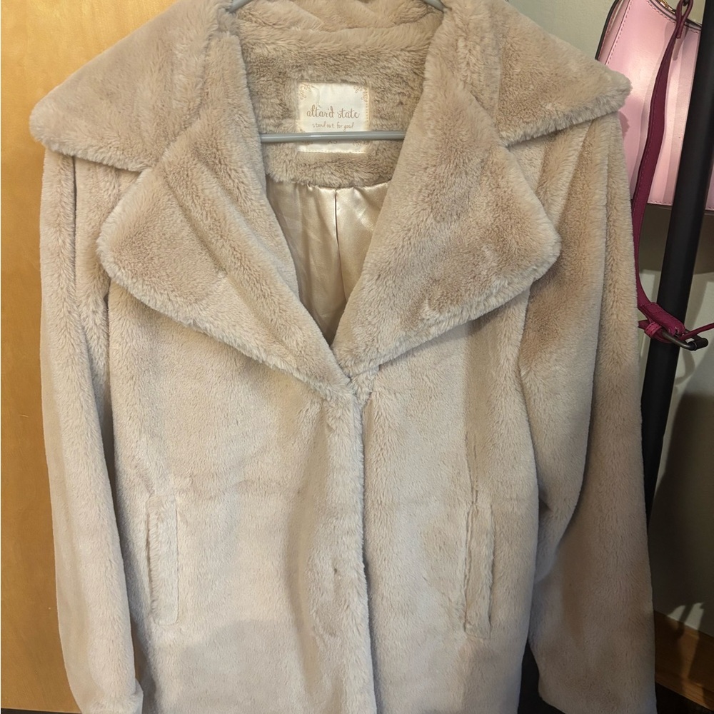 Altar’d State Cream Teddy Jacket for Women